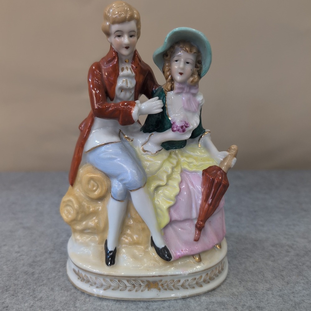 Vintage Porcelain Figurine Couple Elegant‎ Regency Style Porcelain Japan